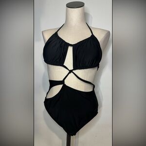 One piece swimsuit black Strappy High Waisted NWT - Size Medium NWOT